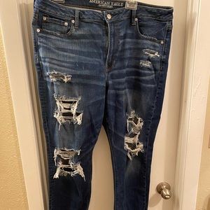 American Eagle High-Rise Slim Ripped Jeans